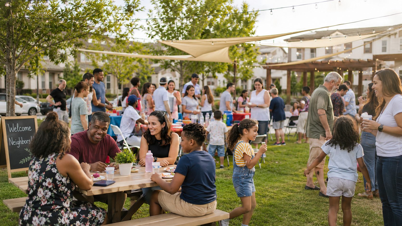 Neighbors gathered at a community event