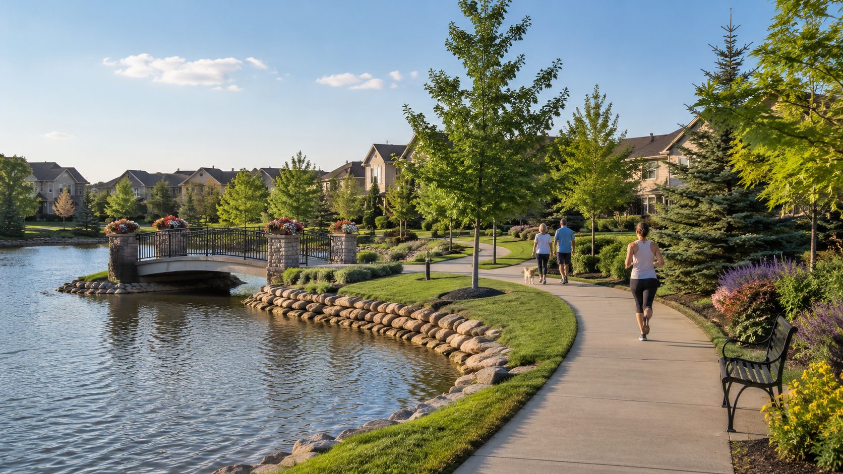Lakeside walking and biking trails